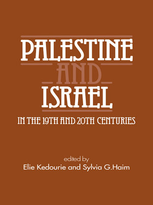 cover image of Palestine and Israel in the 19th and 20th Centuries